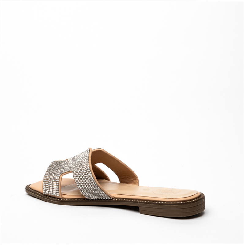 Athenais flat sandals with strass or denim image number null