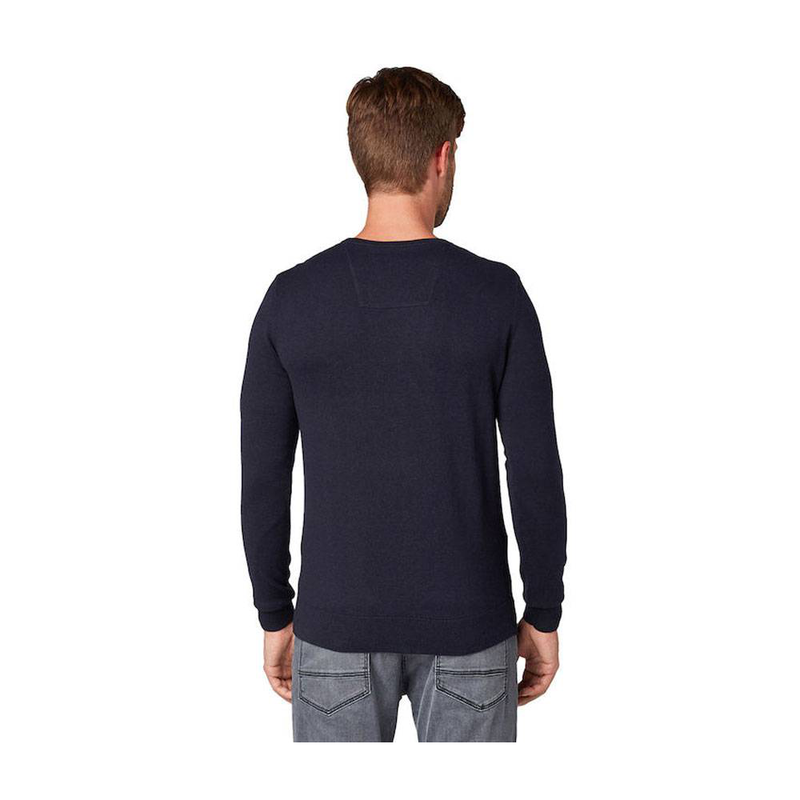 Baic crew nec knit mens knitted navy melange image number null