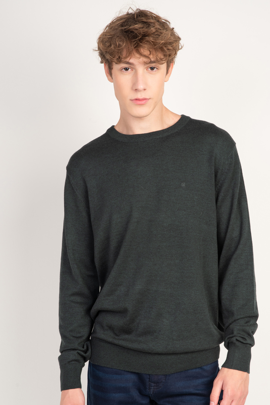 Basic cotton round neck knitwear image number null