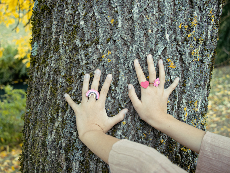 Hippy rainbow ring set, , medium image number null