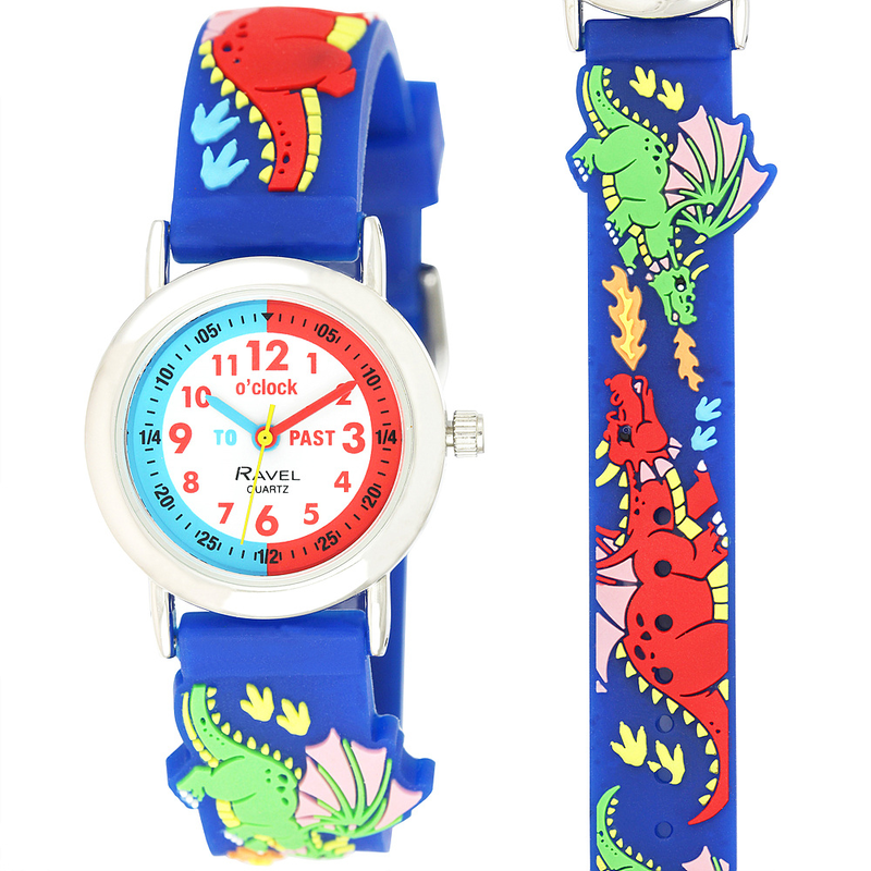 Ravel-kid's cartoon time-teacher watch - dragon - blue, , medium image number null