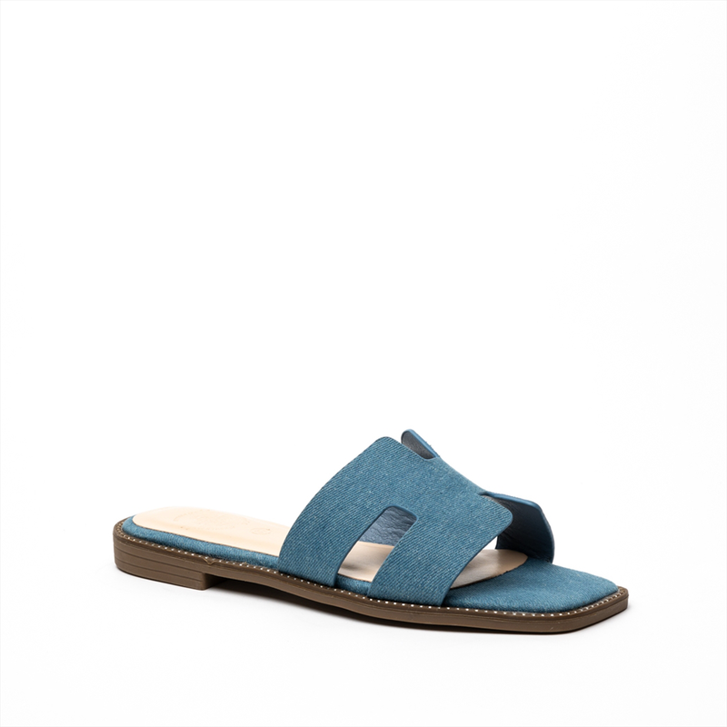 Athenais flat sandals with strass or denim image number null