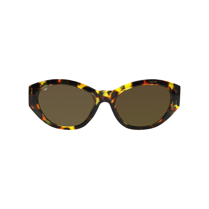 OJO sunglasses trend square with shell brown frame and shine black temples with brown lenses rx image number null