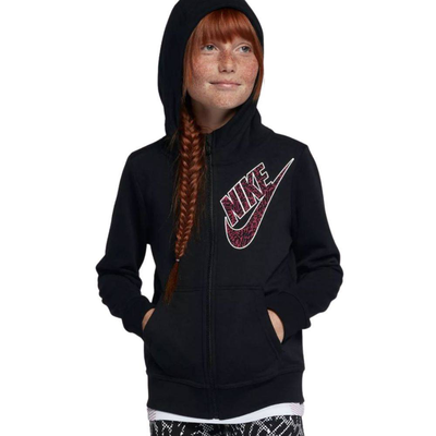 Girls full zip club graphics hoodie