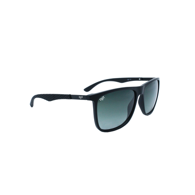 OJO sunglasses everyday square matt black frame and temples with pol. Gra.  green lenses