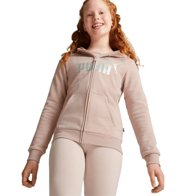 Essential logo girls fleece full-zip hoodie image number null