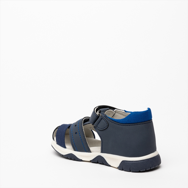 Kido double velcro navy sandal with cut outs image number null