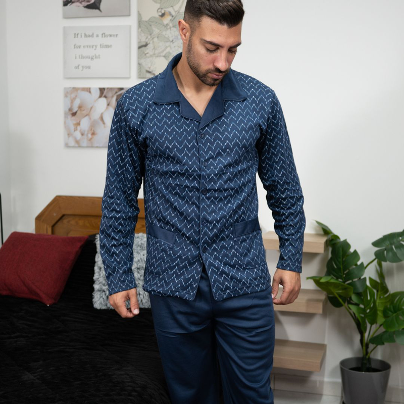 Men classic pajama with buttom in flanel fabric #2443 image number null