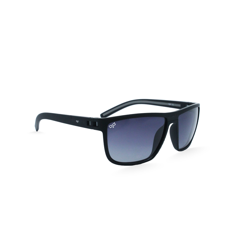 OJO sunglasses man square black frame and temple with polarised gradient grey lenses image number null