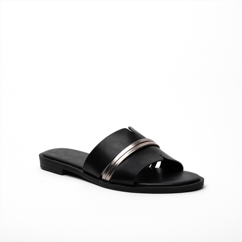 Athenais flat sandals with metallic detail image number null