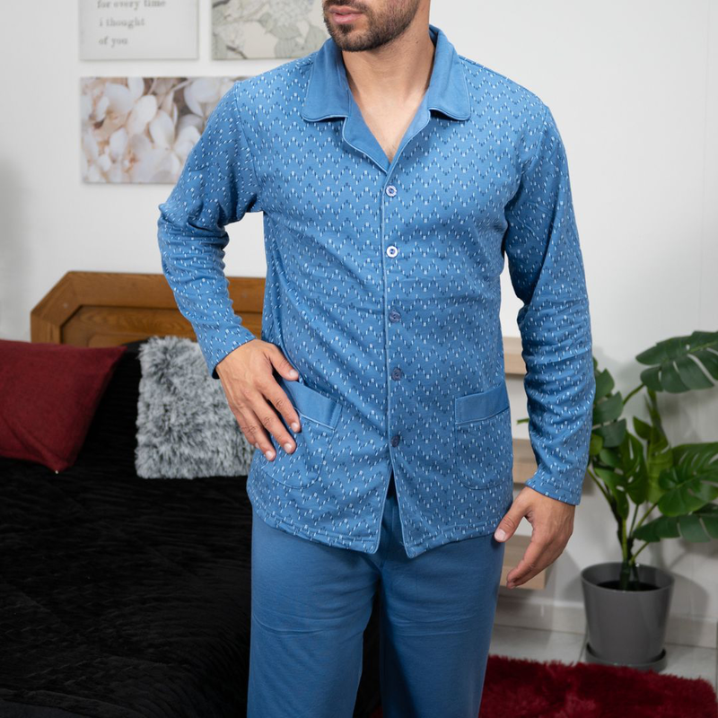 Men classic pajama with buttom in flanel fabric #2443 image number null