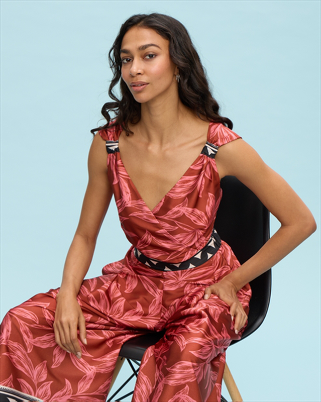 Jumpsuit satin printed image number null