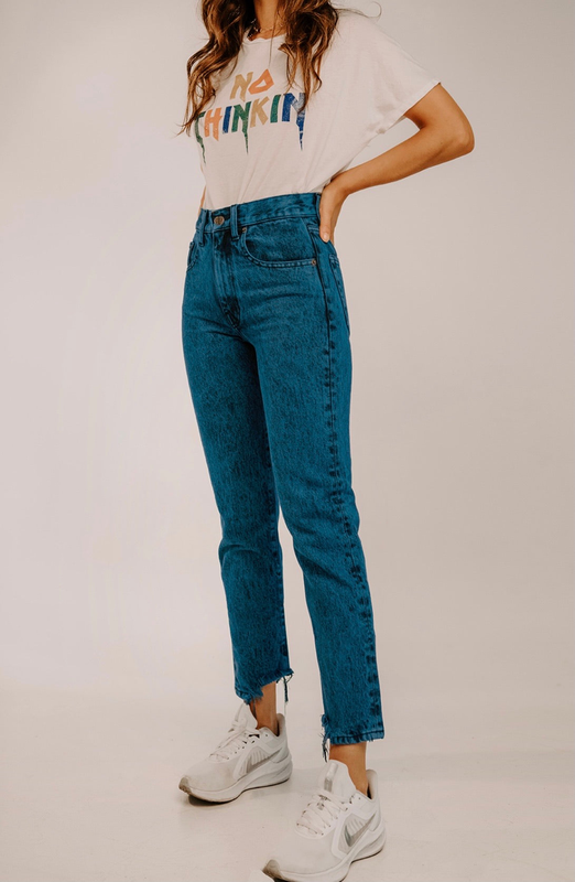 Kendall marble blue jeans image number null