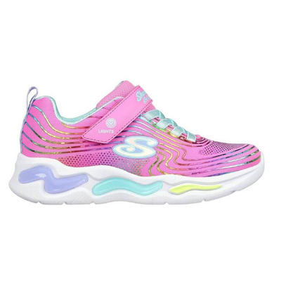 Wavy beams lights rainbow foil sneaker