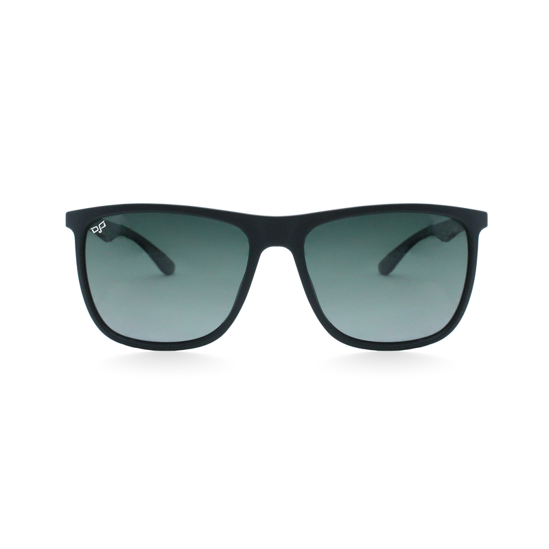 OJO sunglasses everyday square matt black frame and temples with pol. Gra.  green lenses image number null