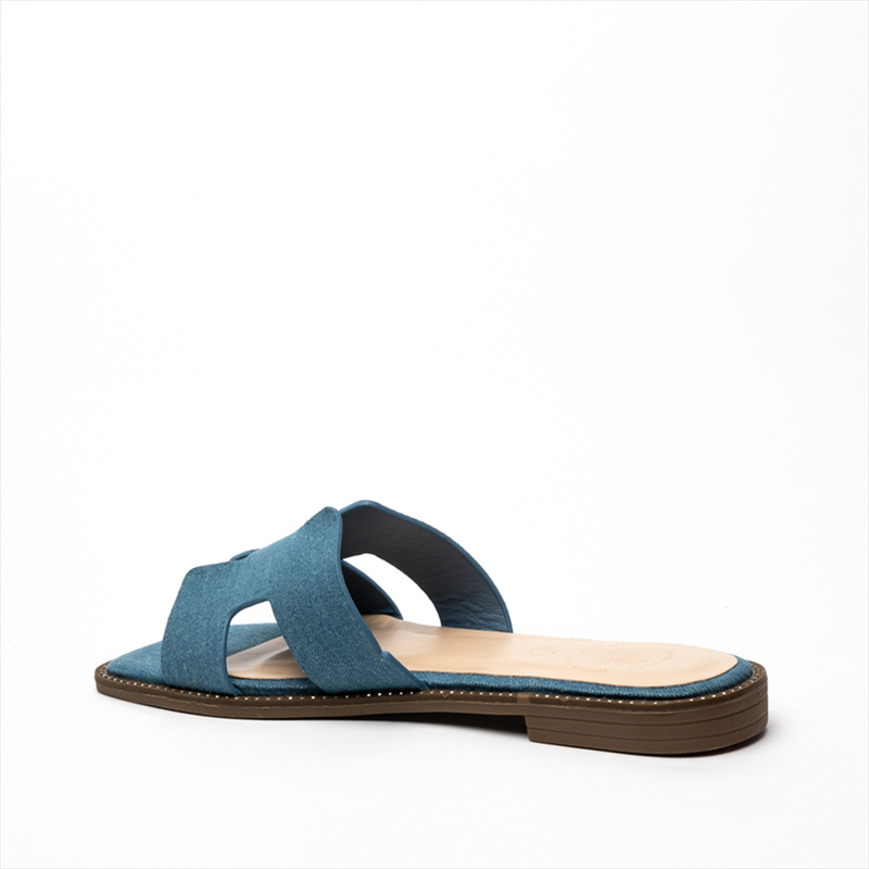 Athenais flat sandals with strass or denim image number null