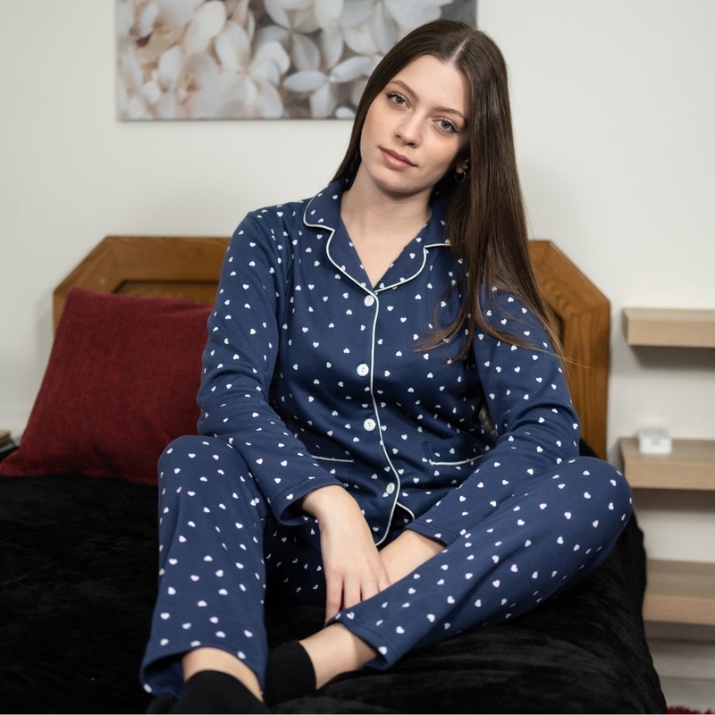 Ladys pajama with buttom in flanel fabric #d8081 image number null