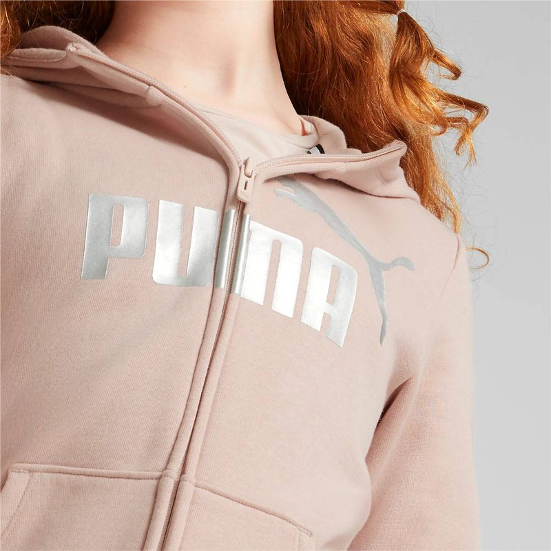 Essential logo girls fleece full-zip hoodie image number null