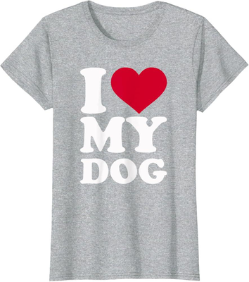 Tshirt 100% cotton i love my dog relaxed fit