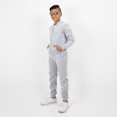 Children tracksuit set with hodd in velour fabric #gs-1202