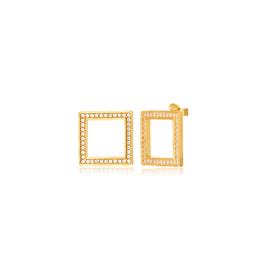 Cupid x gold square s earrings