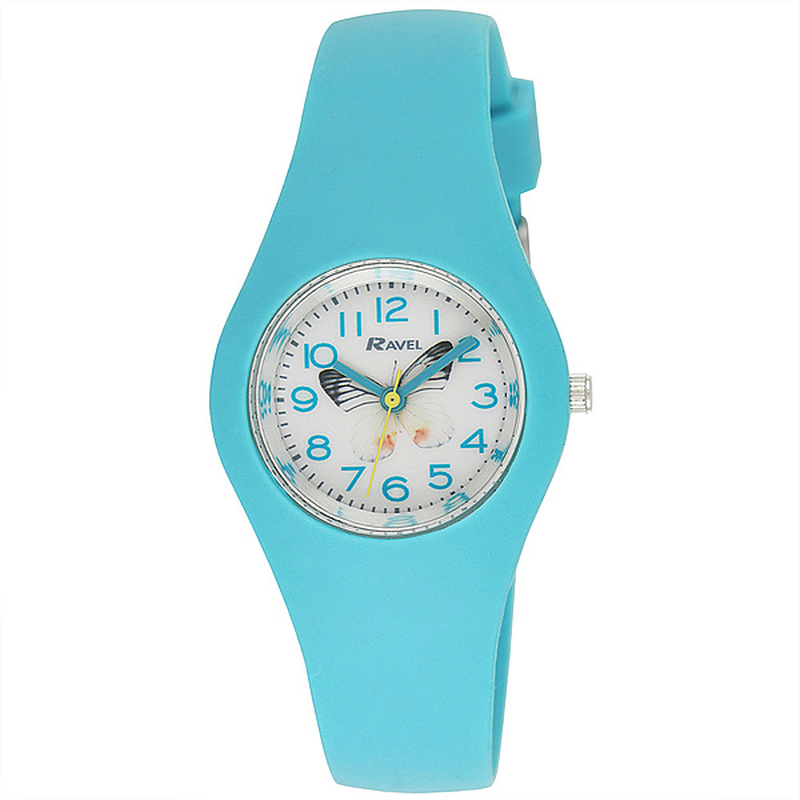 Ravel-kid's silicone butterfly watch - green, , medium image number null