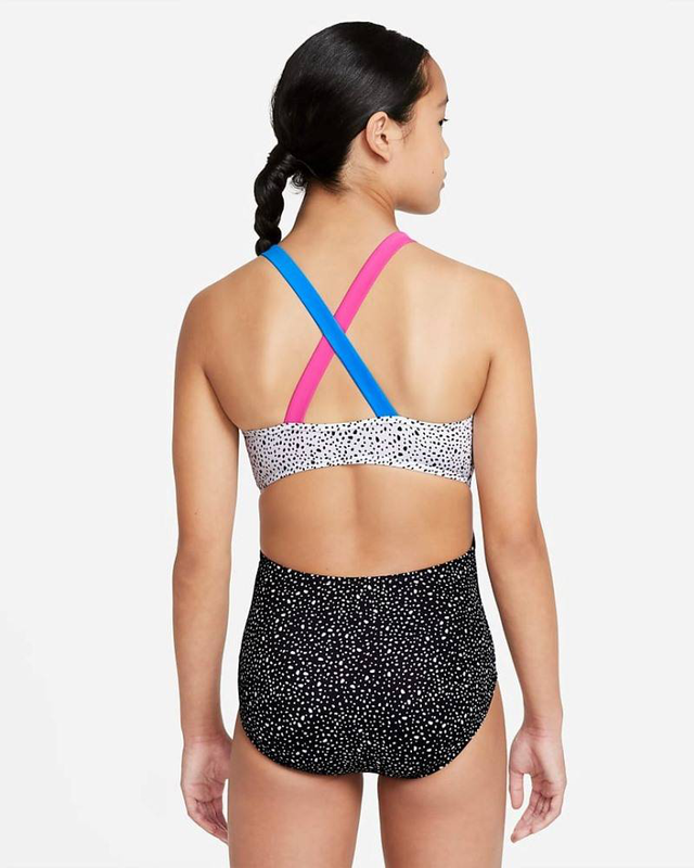 Girls water dots crossback one piece swimsuit image number null