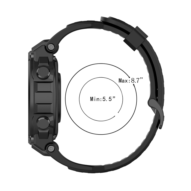 For xiaomi amazfit smart watch t-rex silicon strap / band black, , medium image number null