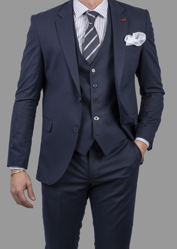 Dzine basic 3piece slim fit suit image number null