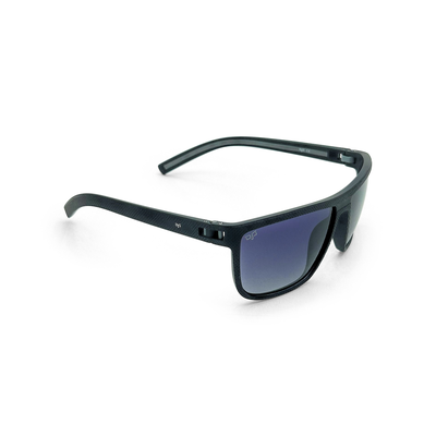 OJO sunglasses man square black frame and temple with polarised gradient grey lenses