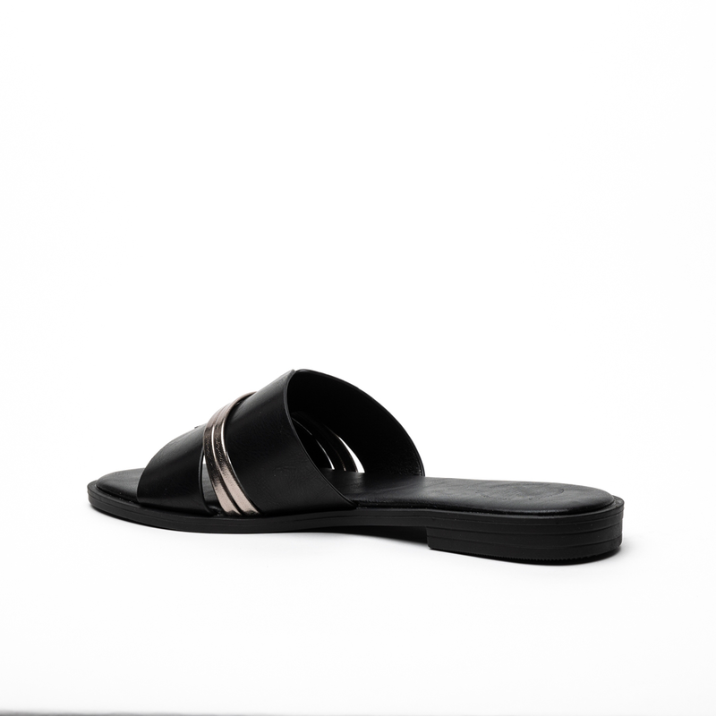 Athenais flat sandals with metallic detail image number null