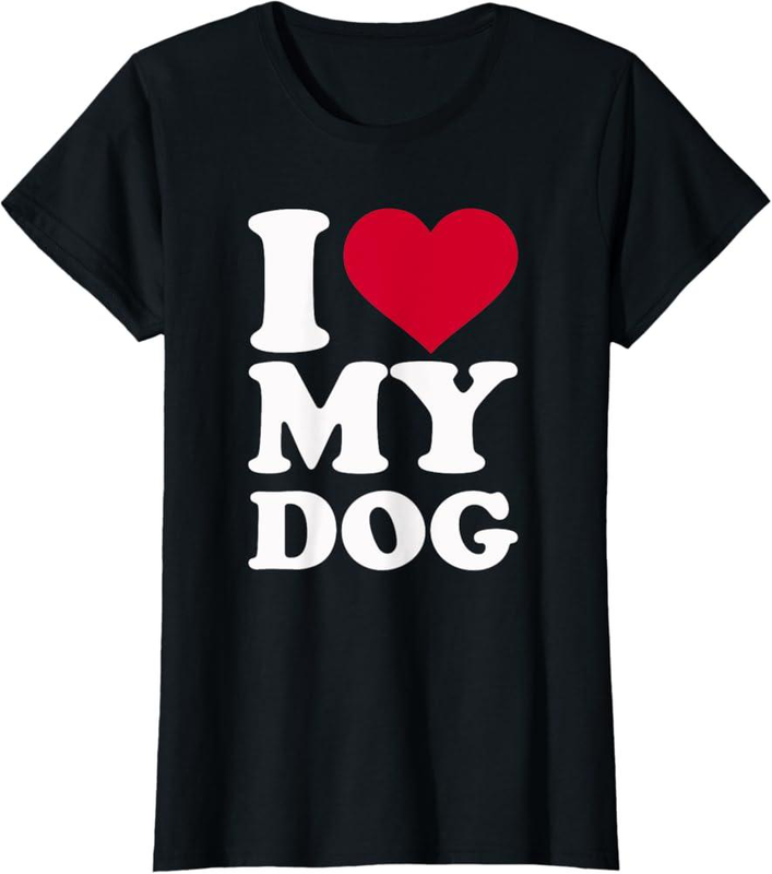 Tshirt 100% cotton i love my dog relaxed fit image number null