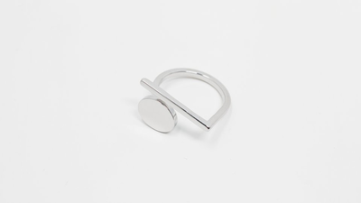 Geometric circle ring silver