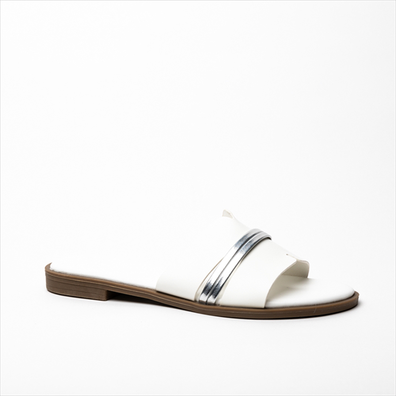 Athenais flat sandals with metallic detail image number null