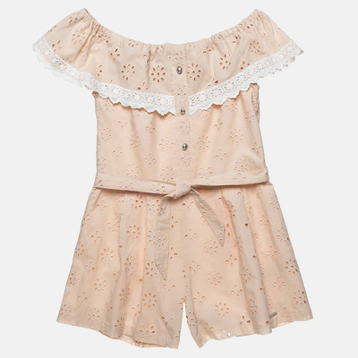 Playsuit with cutwork embroidery