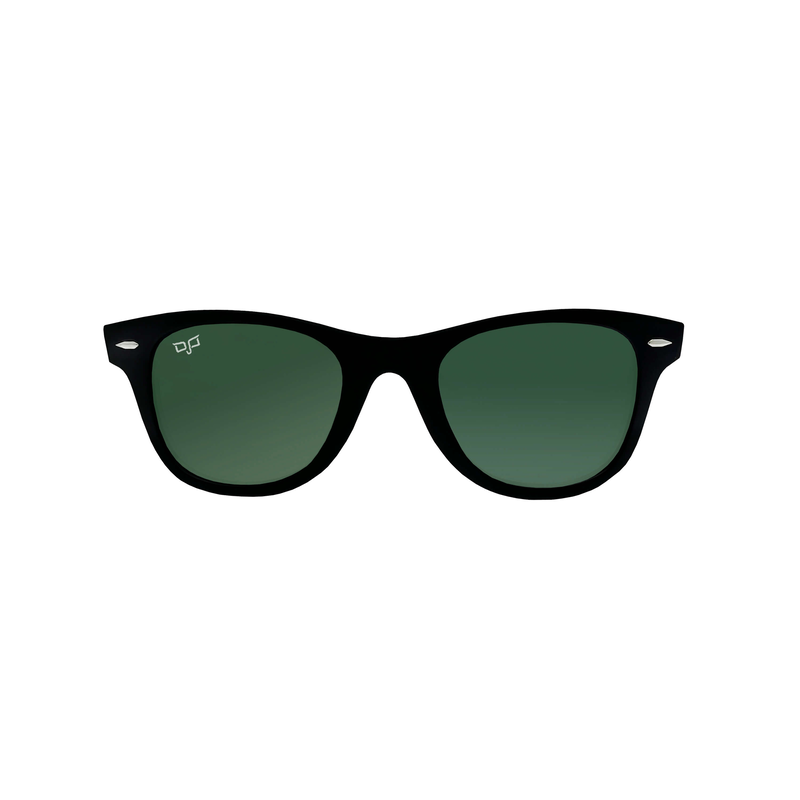 OJO junior sunglasses wayfarers  black frame and  temples with green lenses rx image number null