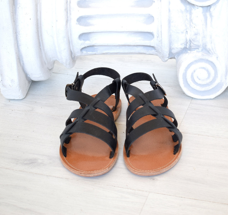 Ancient greek sandals, spartan leather sole sandals, handmade sandals image number null