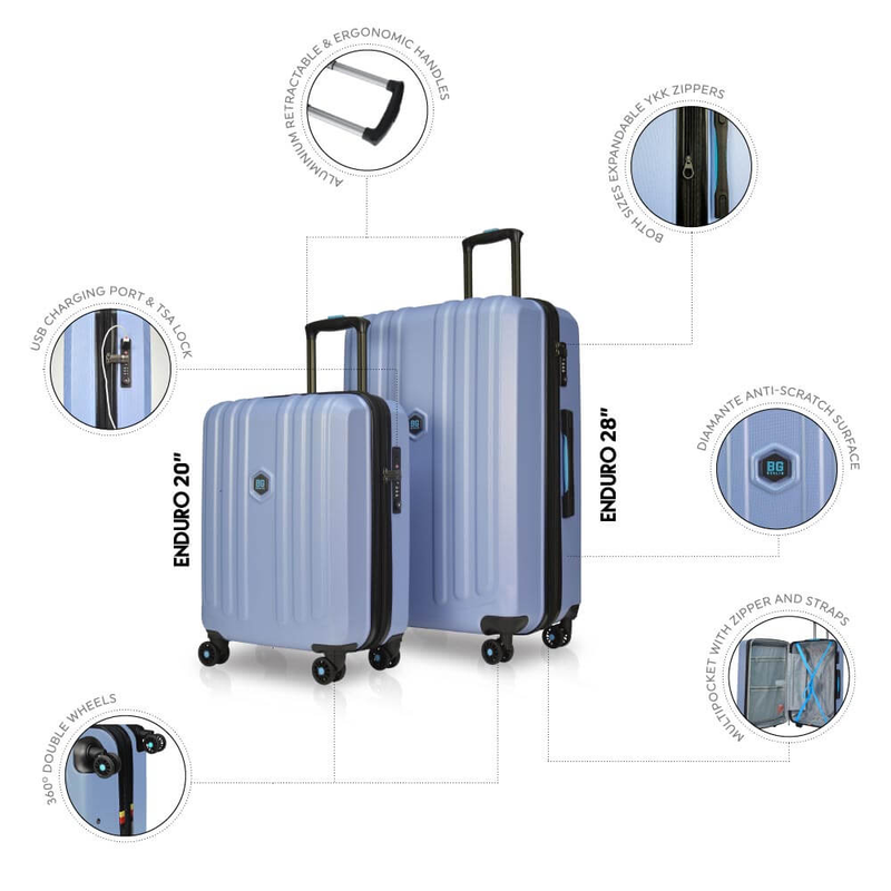 Bg berlin - enduro buy 1 get 1 free promo, set of 2 luggages, ice blue suitcases image number null