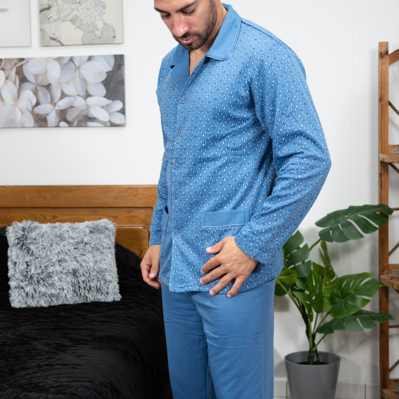 Men classic pajama with buttom in flanel fabric #2443 image number null