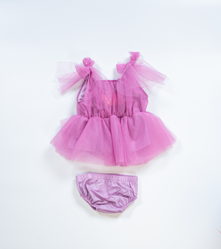 Dress with tulle and bows image number null