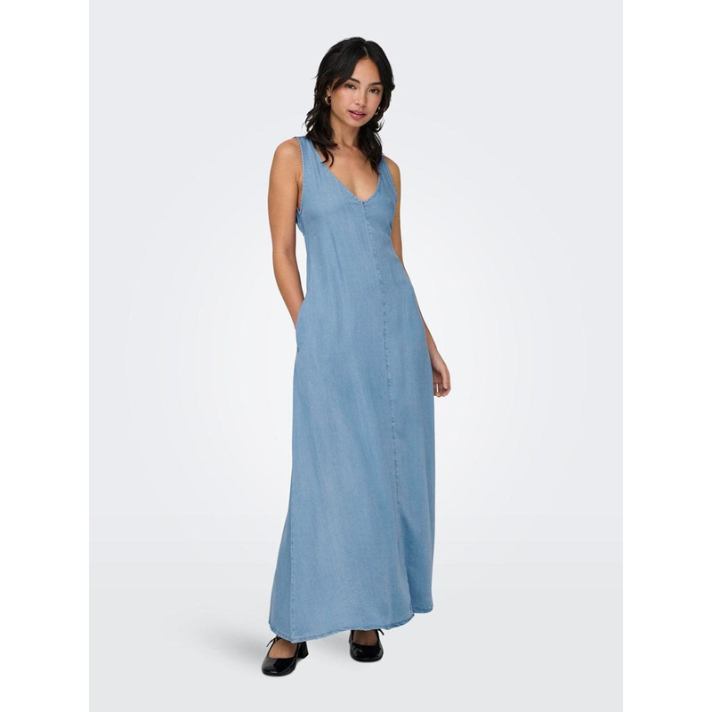 Onlbrighton sleeveless long denim dress image number null