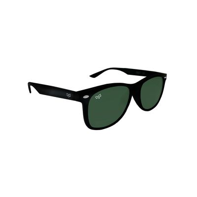 Ojo junior sunglasses wayfarers  black frame and temples with green lenses rx