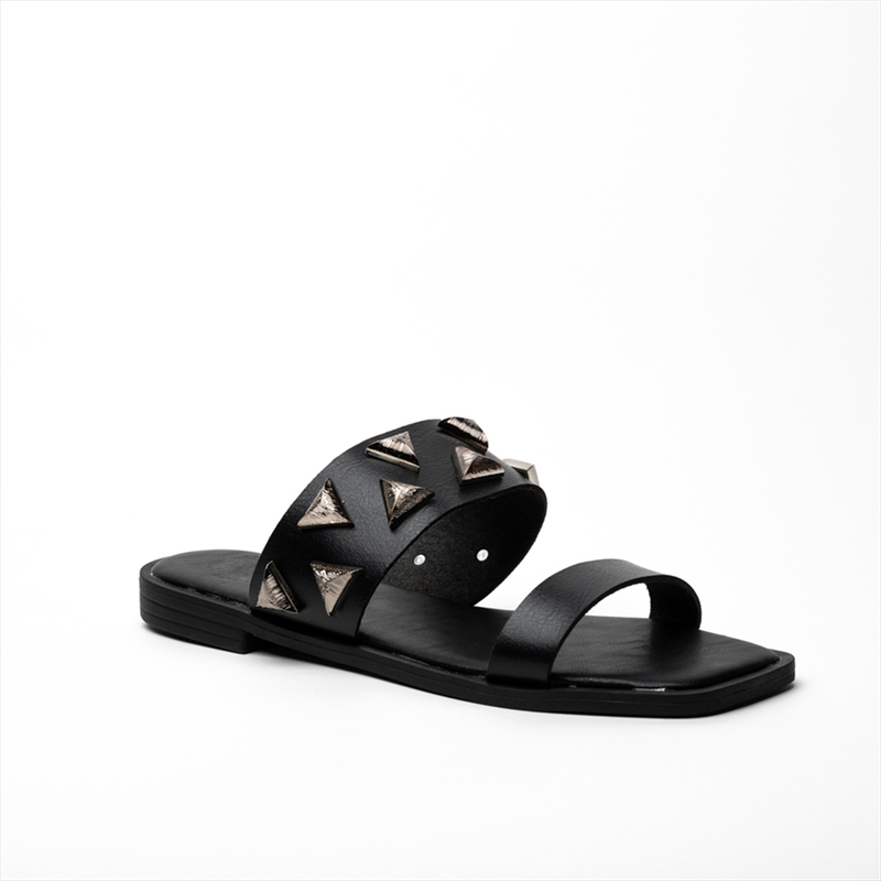 Athenais flat slip on sandals with studs image number null