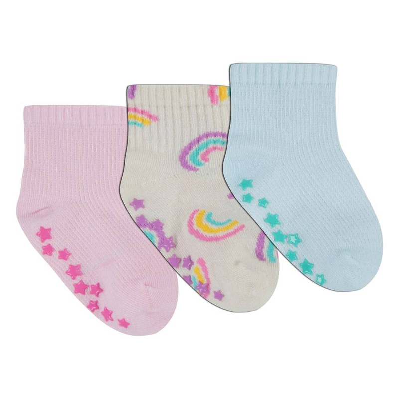 Rainbows 3pk gripper socks image number null