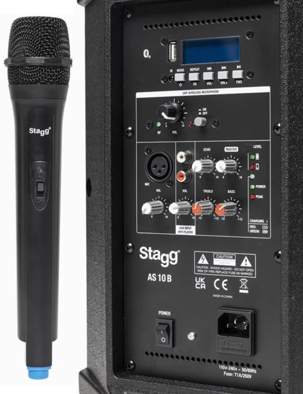 Stagg as-10 active speaker 8'', bluetooth tws,125w, , medium image number null