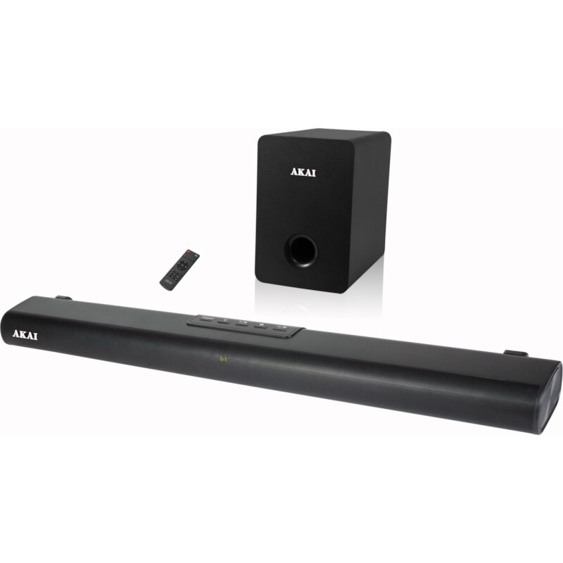 Akai asb-7wsw  soundbar and subwoofer with bluetooth, USB, AUX-in, optical and FM – 120w rms, , medium image number null