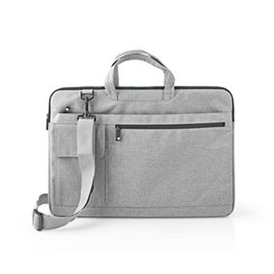 Notebook bag shoulder strap 8 storage pockets 17 - 18 grey