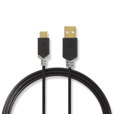 USB cable USB 2.0 USB-a m USB-c m 480 mbps g plated 2m round pvc a