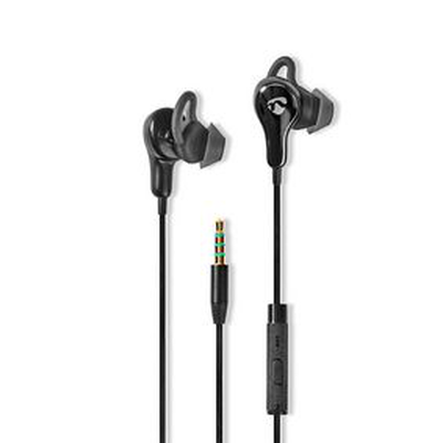Sport headphones wired in-ear 1.2m cable black