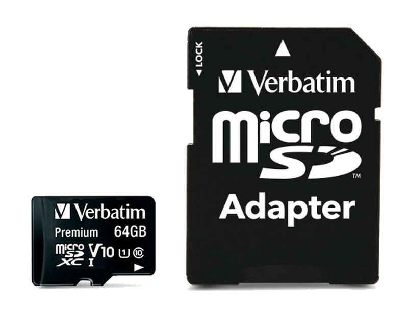 Verbatim microsdhc 64GB class 10 with adaptor, , medium image number null